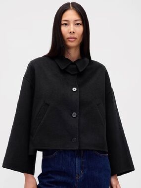 GAP Wool-Blend Swing Jacket in New Classic Navy Blue - Size XS/S